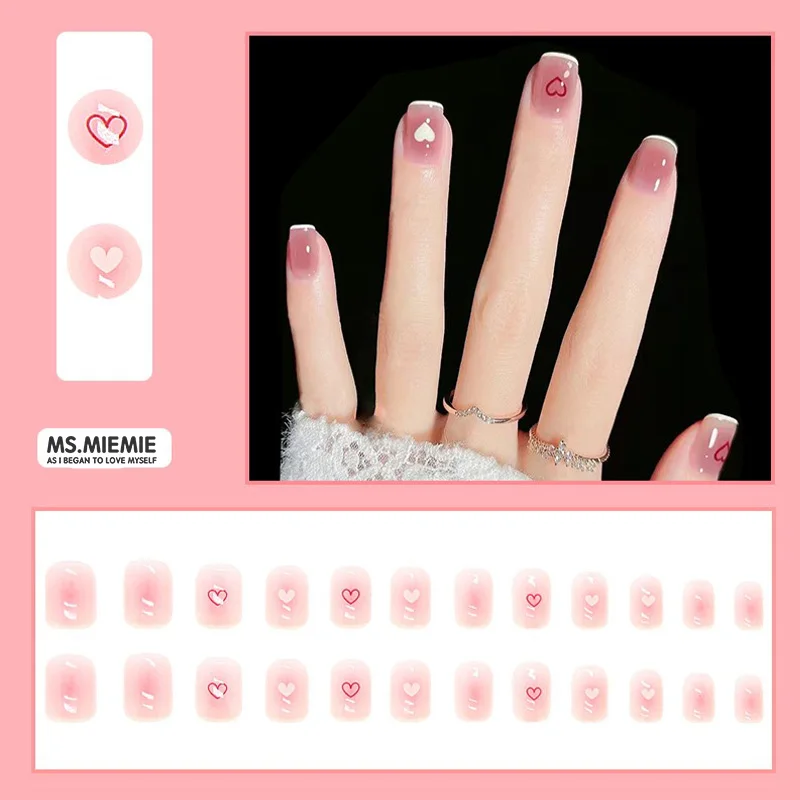 Ms.Miemie 24-Piece ABS French Short Nails Nail Wholesale Wholesale Press on Nails