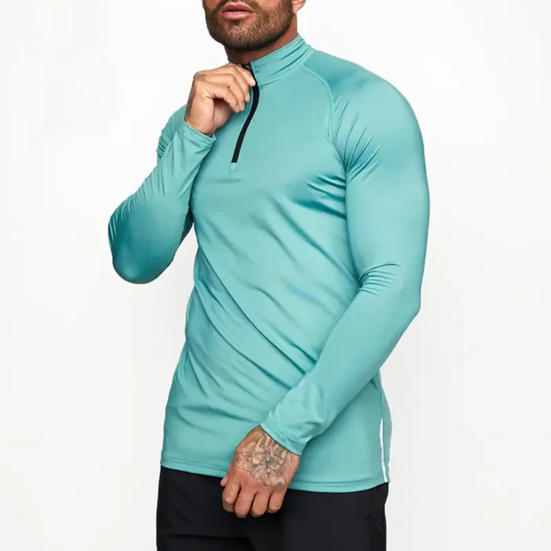 Mens Gym Golf Quick Dry Running Sport Shirts Active Athletic Long
