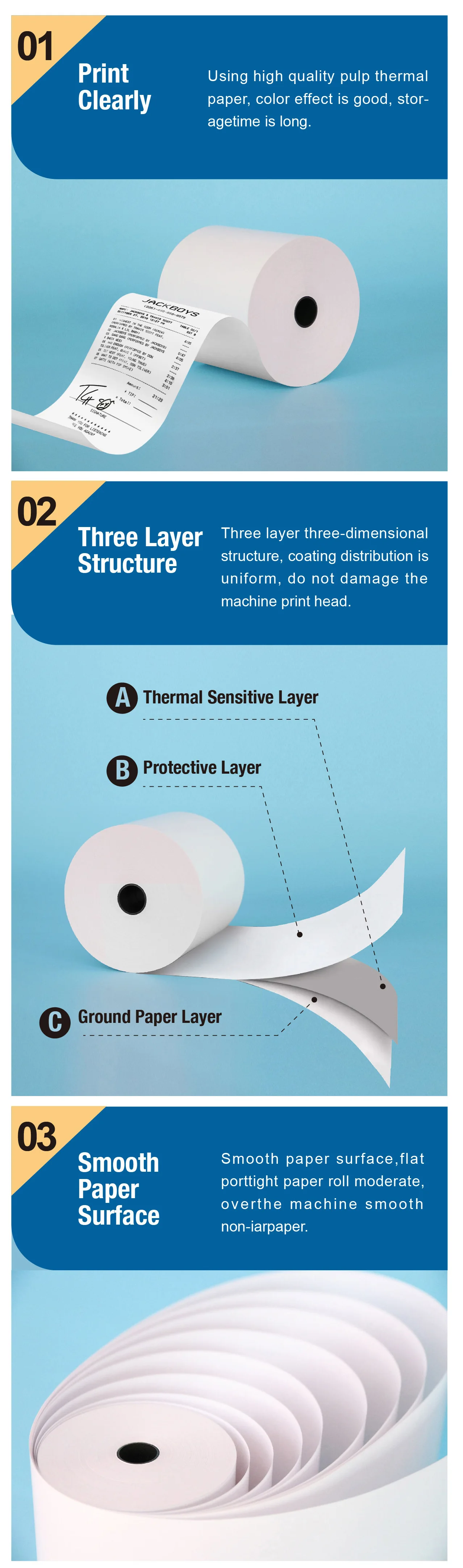 Thermal Paper 57*40mm Pure White, Smooth, Long Shelf Life, Simple and Convenient to Use, Low Price, Factory Direct Sales details