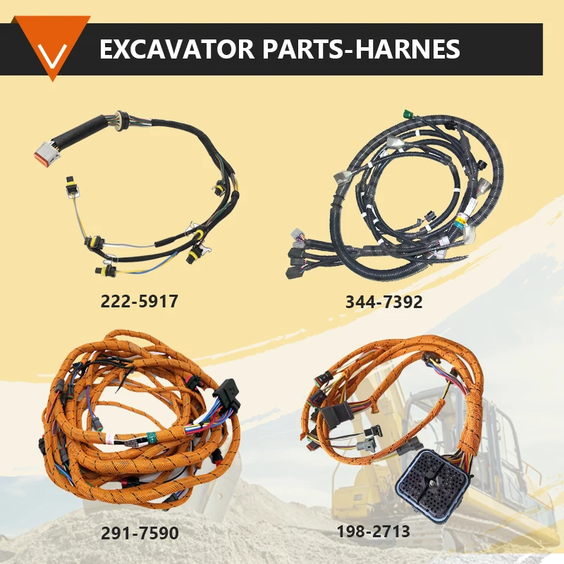 Excavator Various Engine Harness Fuel Injector Wire Harness Plug Harness for Caterpillar Komatsu Hyundai JCB Hitachi Kobelco