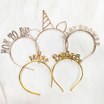 YACHEN Rose Gold Bride to Be Tiara Women Plastic Headband for  Bridal Shower Bachelorette Party Hair Accessories