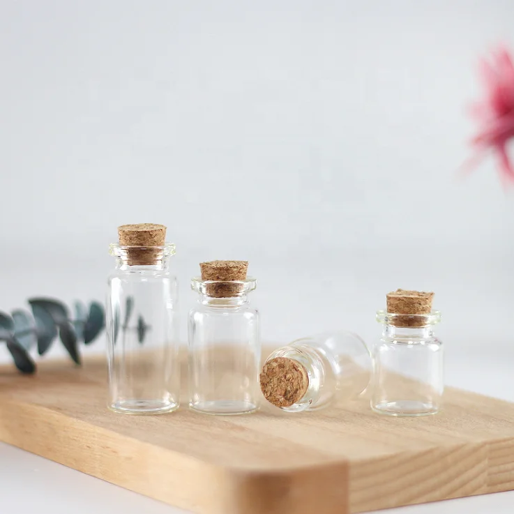 wholesale wishing bottle candy bottle cork stopper clear glass tubular  bottle for sale