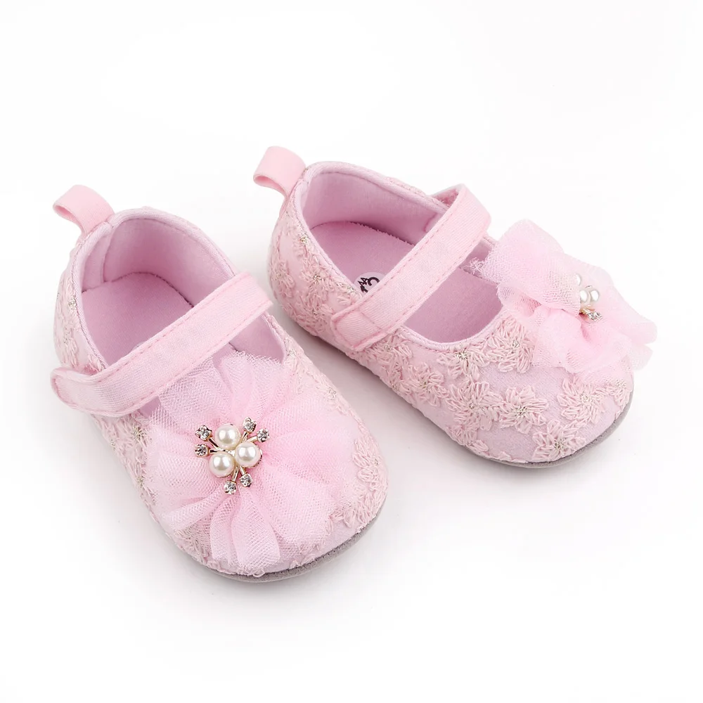 2025 Beautiful Flower Girls Princess ShoesTPR Sole Non-slip Baby Shoes Walking Toddler Shoes manufacture