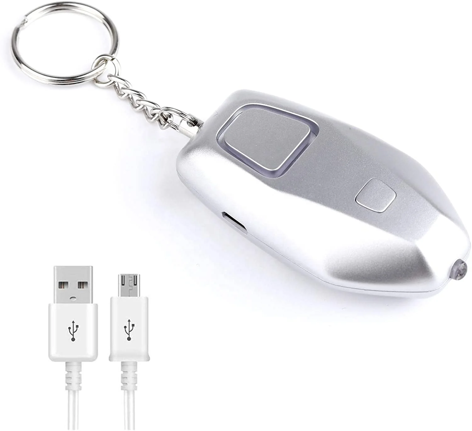 New Design USB Rechargeable Emergency Personal Alarm Keychain Self Defense Alarm for Women Elderly Kids Girls