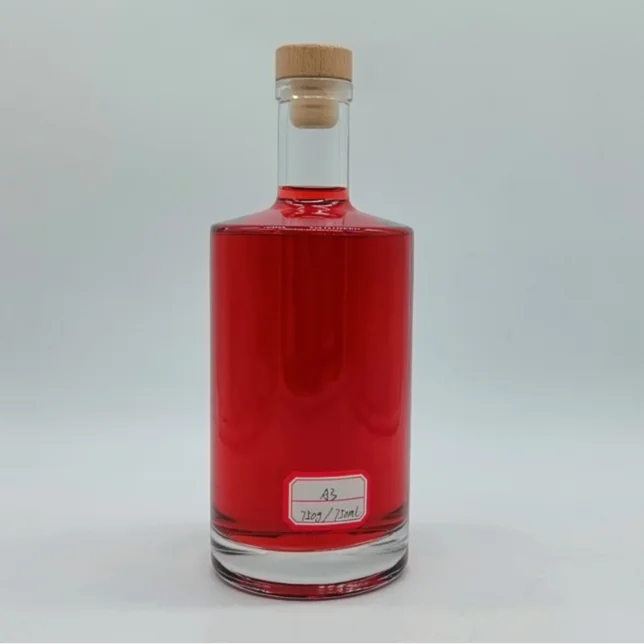 Fancy Clear Flint Vodka Whisky Wine Spirit Glass Bottle for Whiskey Custom logo Round Shape750ml Glass Liquor Bottles Wholesale