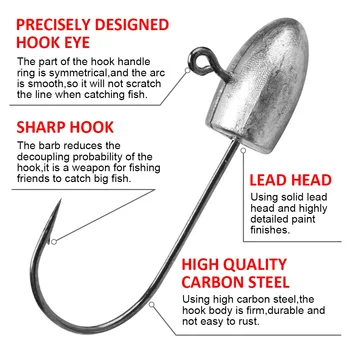CHEERY 1g 2g 3g 4g Mini Ice Fishing Jig Head Hook Rockfish Barbed Finesse Fishing Hooks Soft Worm Jigging Tackle Bass Trout – Soft Lure – view 5