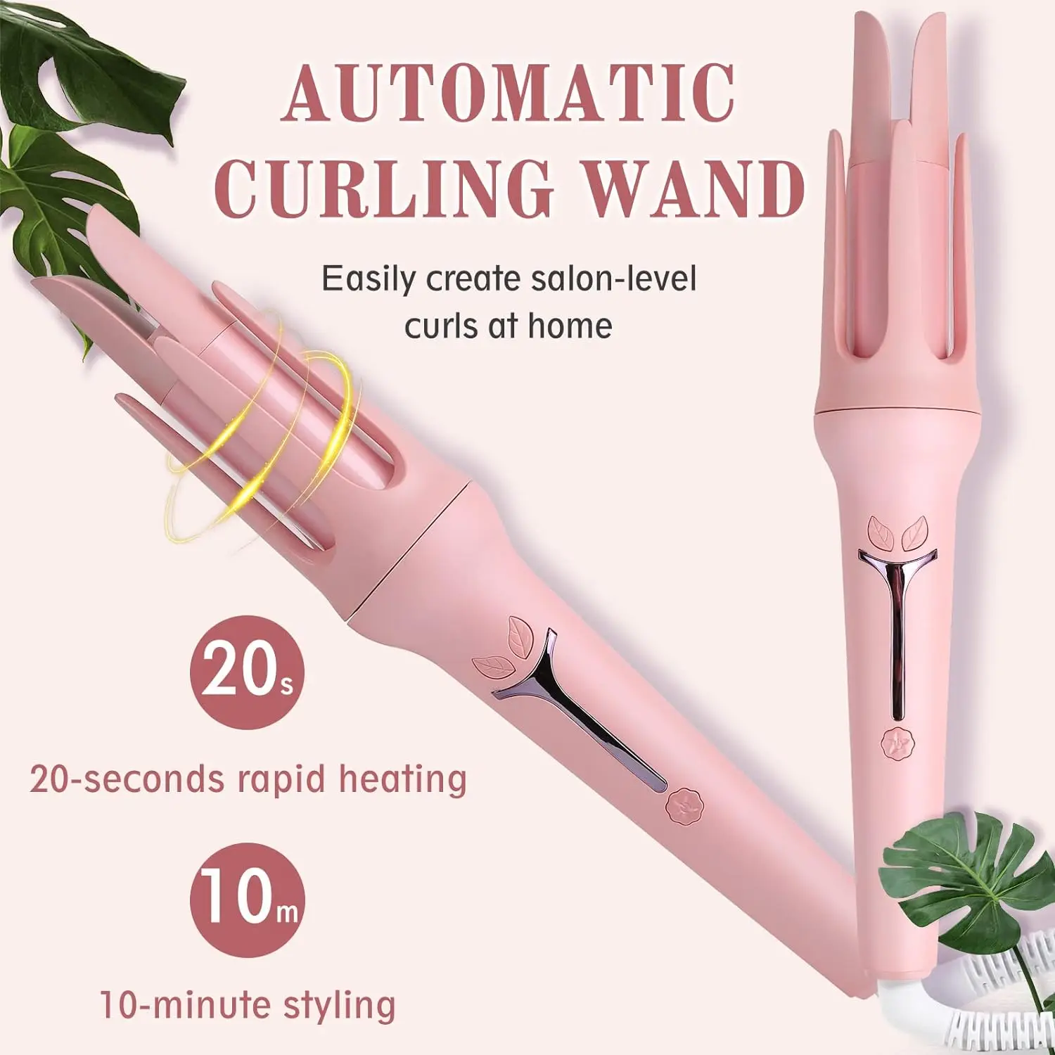 Customize OEM ODM Rotating Curly Hair Stick Ceramic Glaze Coating Hair Curler Automatic Curling Iron Two Directions