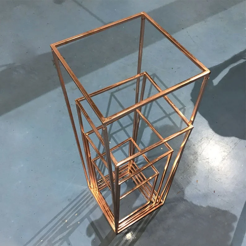 Лидер продаж, золотая металлическая подставка для цветов, центральные части свадебного стола