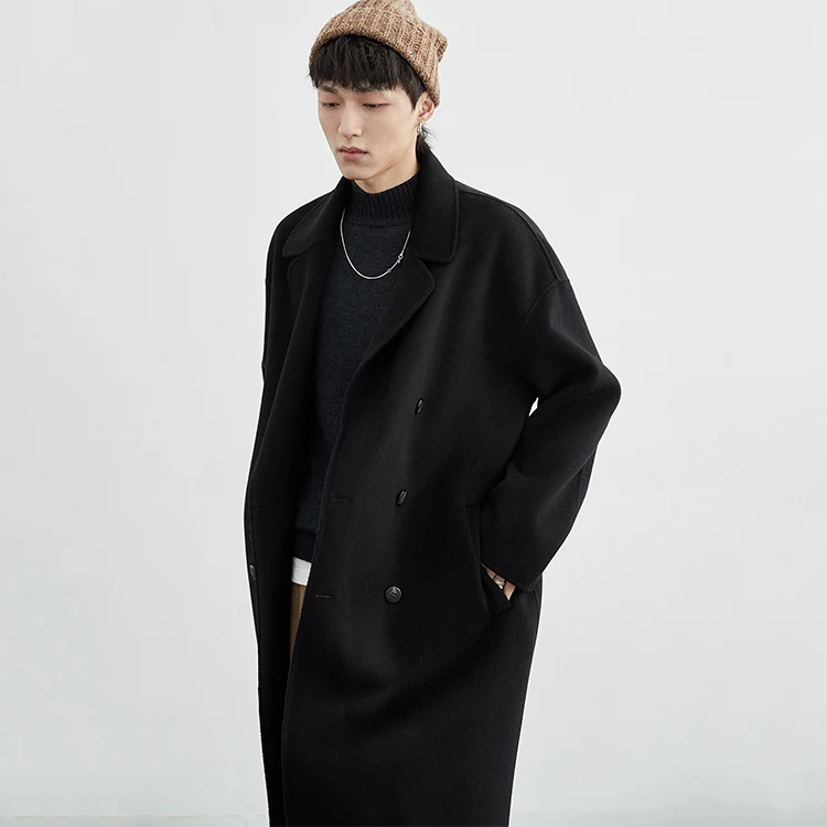 High Quality Fashion Long Mens Trench Overcoat Winter Warm Men Real Wool Cashmere Coat - Image 4