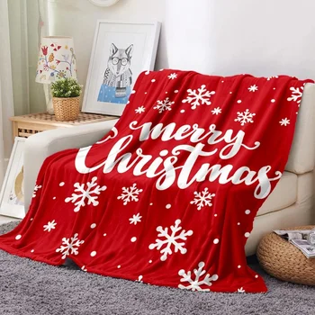 Super Soft Customized Fleece Flannel Print Blanket Plush Throw Christmas blanket for Winter Festival