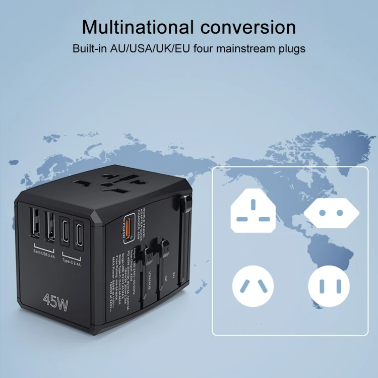 旅行用家電 XPPOWER 6-OUTPUT 45W PD Travel Adapter HHT905 PD 45W Dual USB & Dual Type-C Travel Adapter – Universal