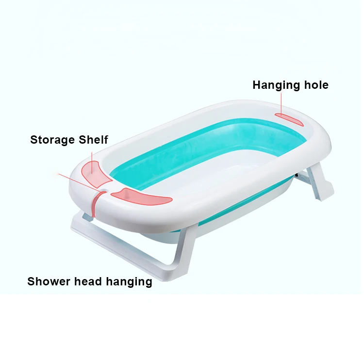 
Синяя Экологически чистая силиконовая противоскользящая подставка большое пространство складной пластиковый banheira de bebe 