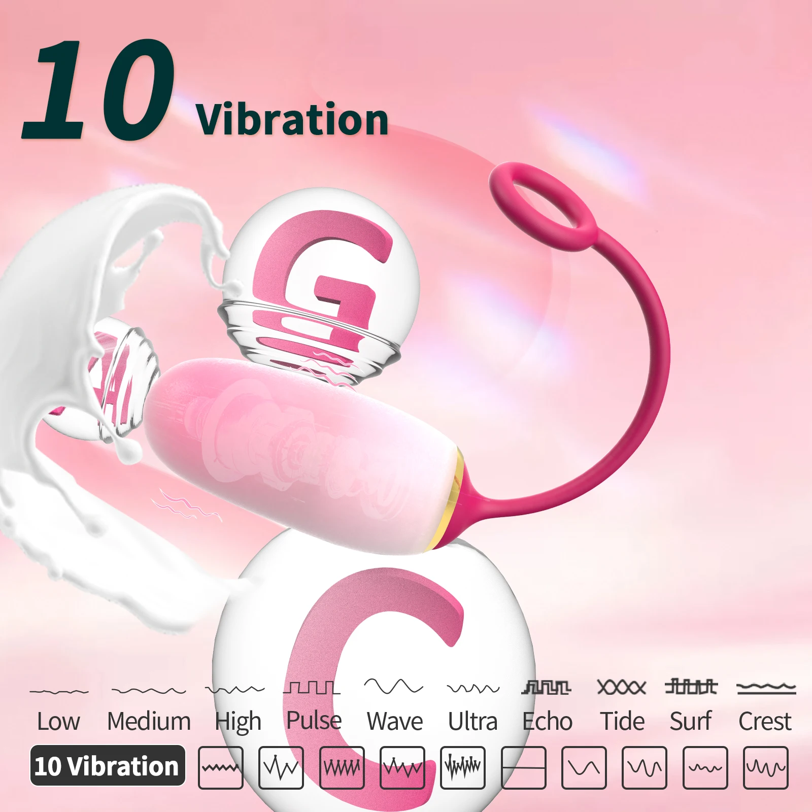 APP-gesteuerter Tragbarer Vibrator mit 10 Saug- und 10 Vibrationsmodi,  Leiser Slip-Vibrator mit Fernbedienung, G-Punkt Bullet-Vibrator