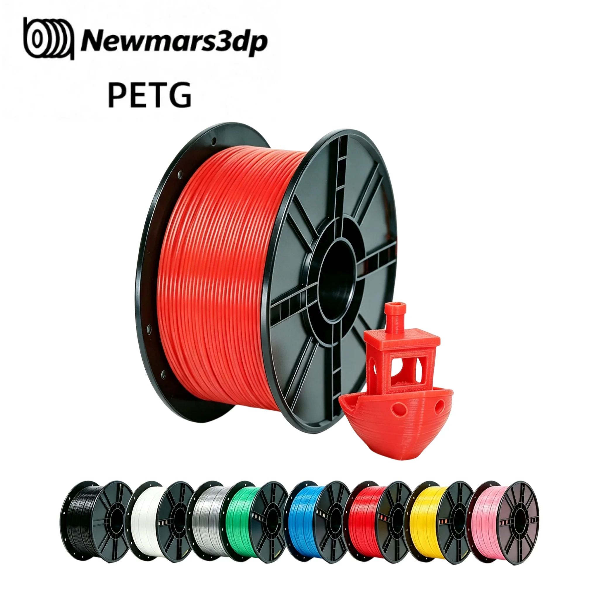 Newmars3DP PETG 1.75mm High Quality Smooth Printed Universal FDM 3d Printer PETG+ Filament Toughness Filament 1kg Roll