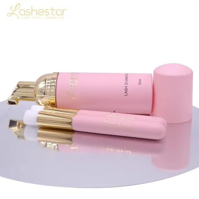 Lashestar индивидуальная торговая марка без масла очищающее средство для ресниц для чувствительной кожи новый стиль матовый розовый шампунь для ресниц
