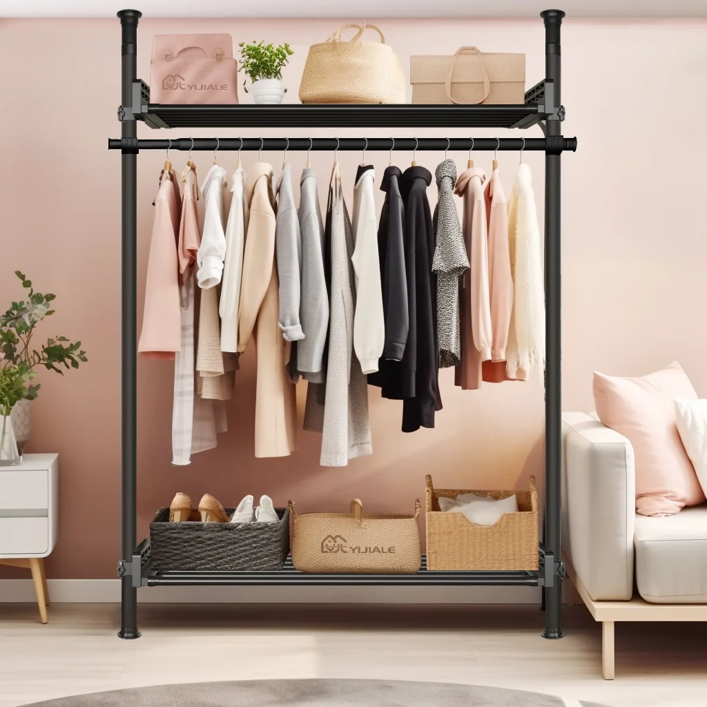 Modern Design E-commerce Portable Shoe Clothes Rack Stand Coat Rack Metal Storage Rack