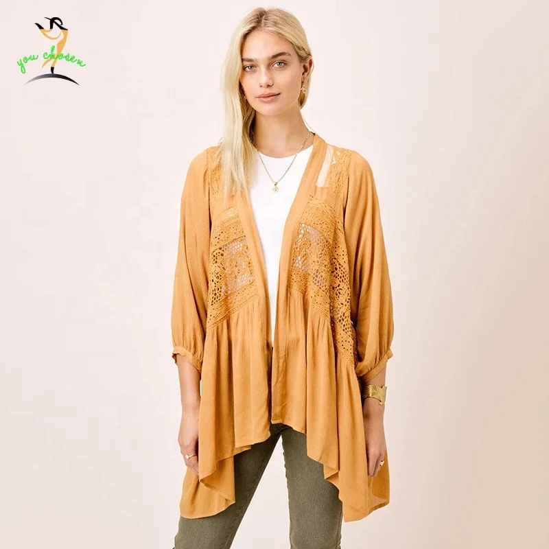 lace trim cardigan