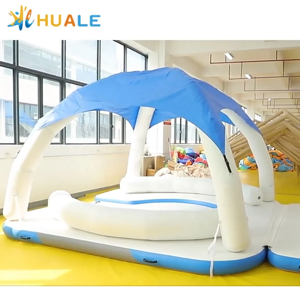 Factories Customized Inflatable Floating Island Yacht Summer Inflatable Water Park Floating Pier Inflatable Island