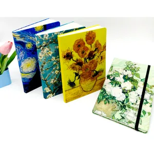Custom Hardcover with Flowers Pattern Fabric Notebook with Elastic Band for Writing Dairy and Journey Factory Sales