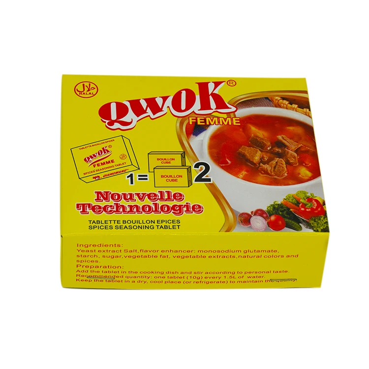 Qwok Halal Africa Food Chicken Flavored Broth Cube Bouillon Seasoning