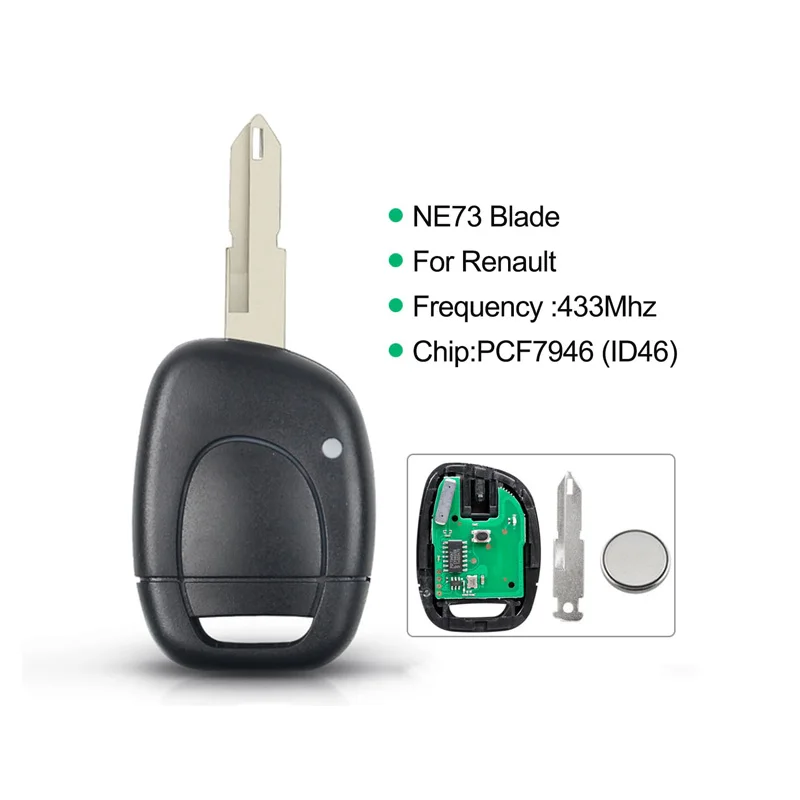 SALPIE Sleutelbehuizing Voor Renault – 2 Knoppen – Compatibel Met Clio 3, Kangoo, Master, Modus, Trafic, Twingo, Wind – Vervangende Afstandsbediening (VA2, Zonder Elektronica)