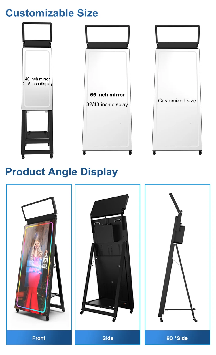 Newest High Quality Magic Mirror Photo Booth Led Frame With Big Screen ...