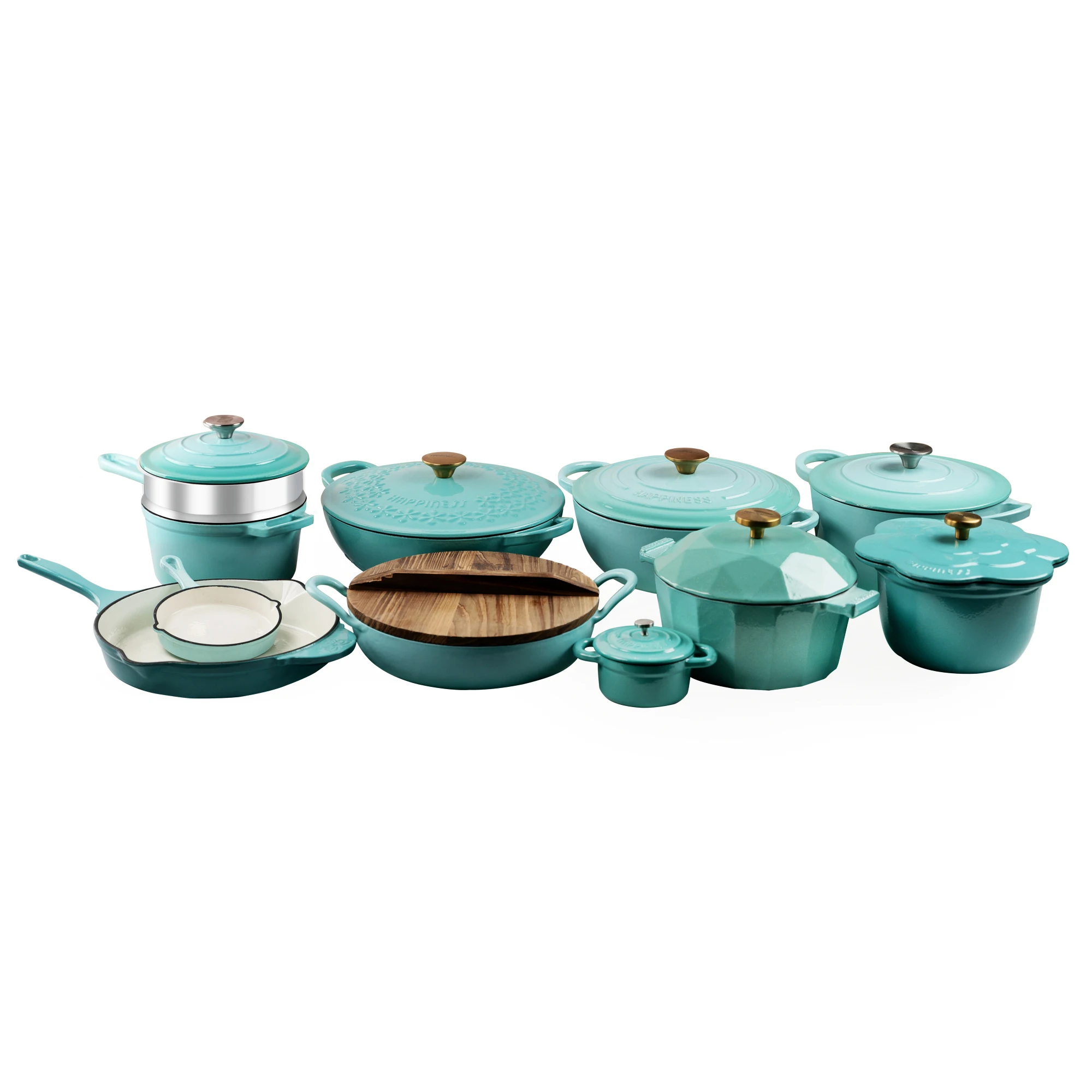 Buy Wholesale China 18pcs Cookware Set, Enameled Cast Iron Dutch Oven,  Edging Casting Enameled Cookware Pot, Red & Cookware Set at USD 23.9