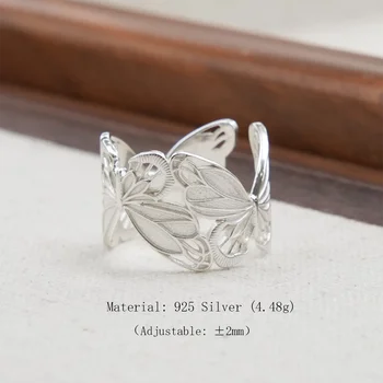 Hollow butterfly 925 Sterling Silver Open Width Ring
