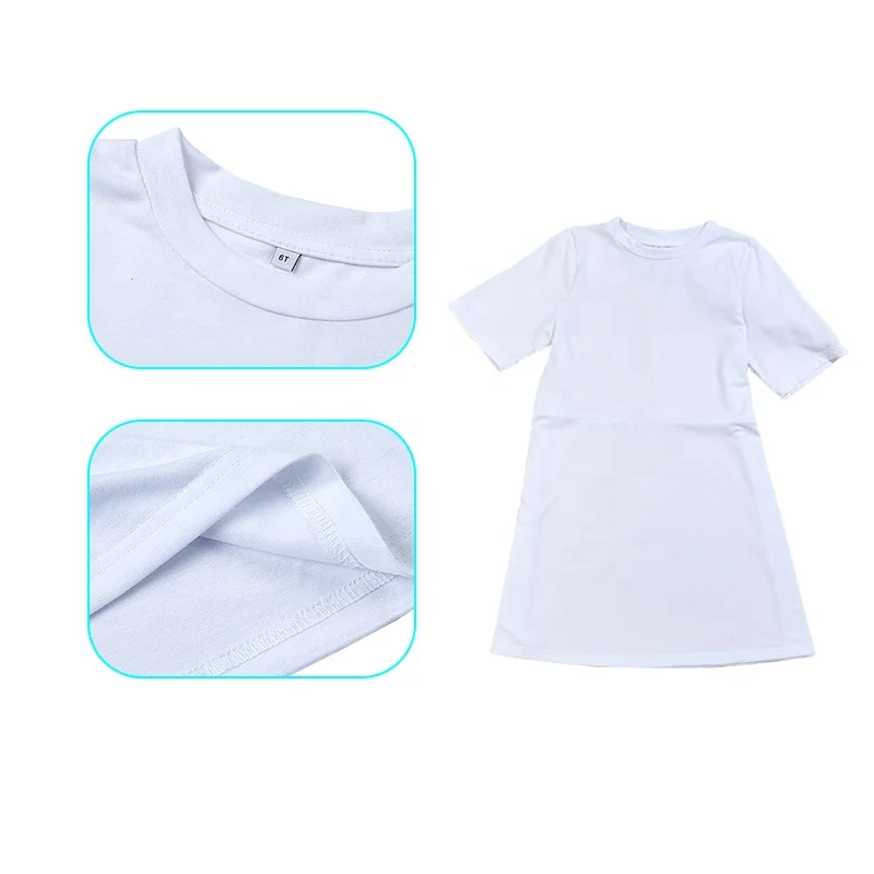 Новинка 2023 фабричное производство индивидуальный логотип хлопковое детское платье белое для девочек с сублимационной