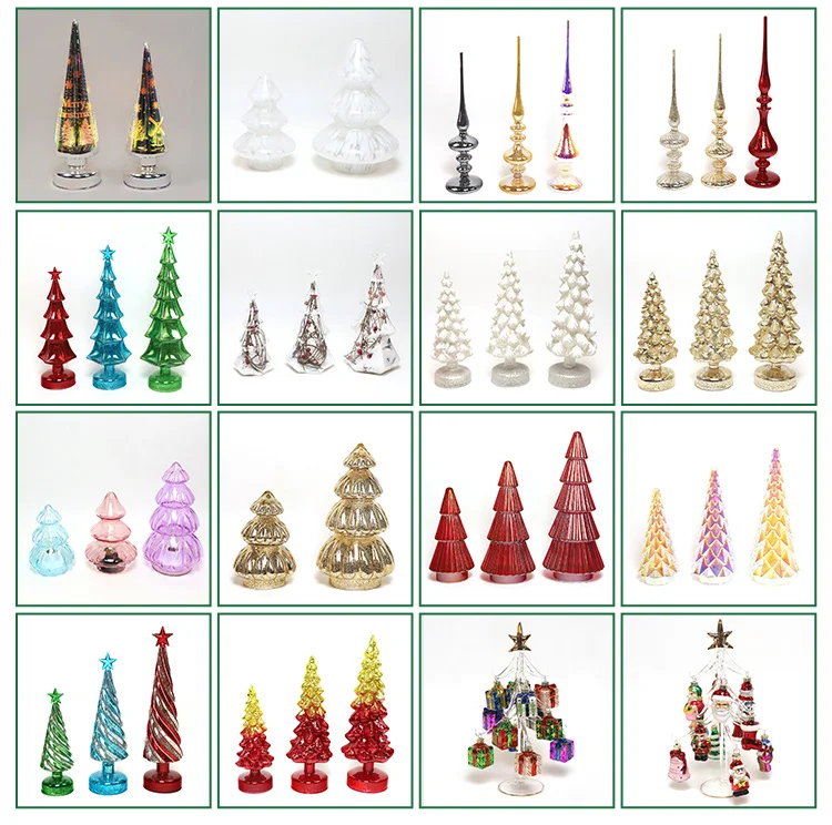 prelit cone blown glass christmas tree lights mini tabletop decorative christmas tree supplier