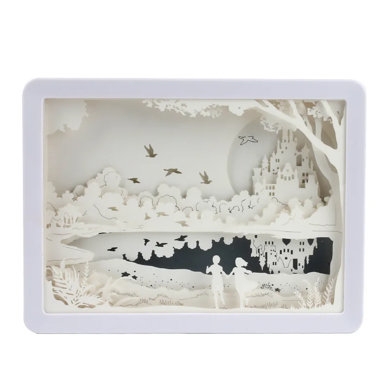 3D Paper Carving Night Lamp - Papercut Light Boxes - Shadow Box