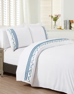 Home Textile Wholesale Embroidery Lace 100% Polyester Bed Sheet Set