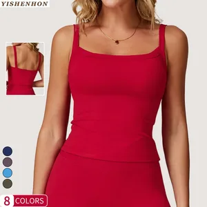 YISHENHON Women's Yoga Vest Chest Pad Plus Size Fitness Sport Bra High Intensity Exercise Breathable Beautiful Back Top