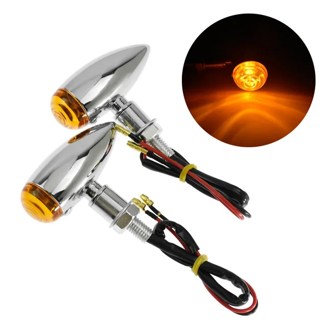 Rts Motorcycle Retro Aluminum Grill Turn Signals Bullet Shape Led Light Buy Motorcycle Led