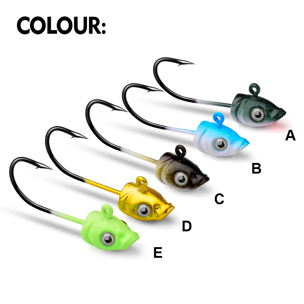 Jigs Head Hook For Soft Shad Lure With Premium Painting Strong Jig Head