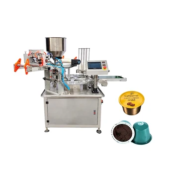 Manufacturer automatic rotary aluminium k cup pod nespresso coffee capsule filling sealing machine