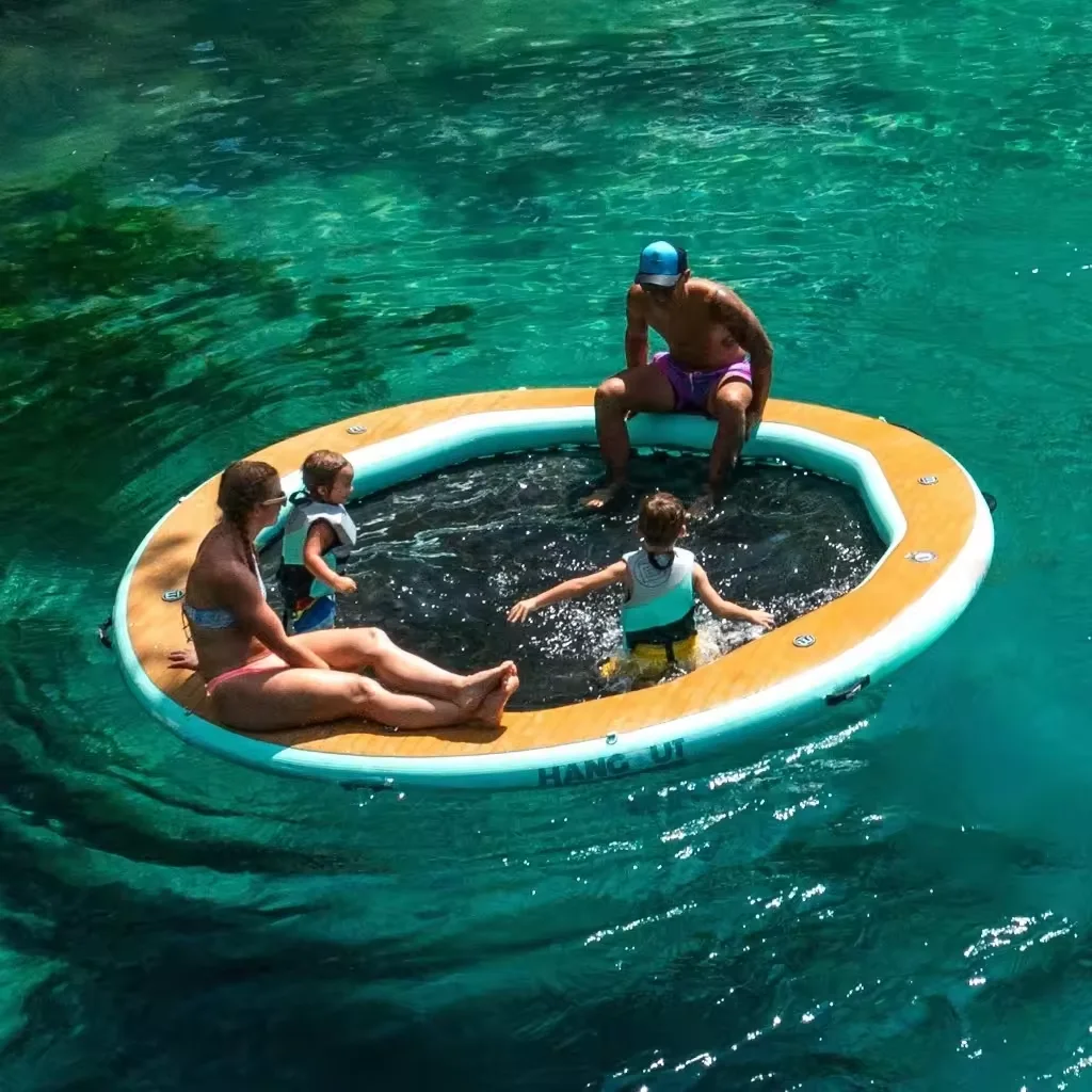 Round Raft For Kids Inflatable Floating Raft Water Hammock Round Dock Platform Kids Water ...
