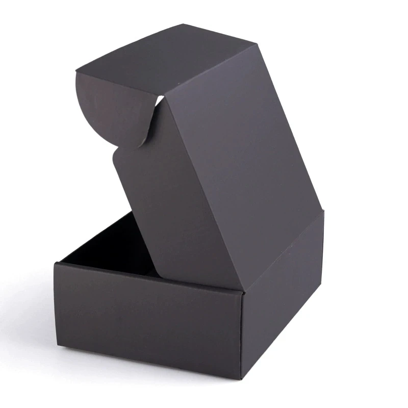 Cardboard Paper Packaging Boxes Corrugated Packaging Mailer Boxes for Apparel Gift Black Beauty Paper Box