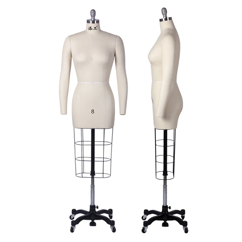Dummy Fiberglass Lady Mannequin Manufacturer Half Body  Torso Adjustable Dress Form Mannequin Female Body