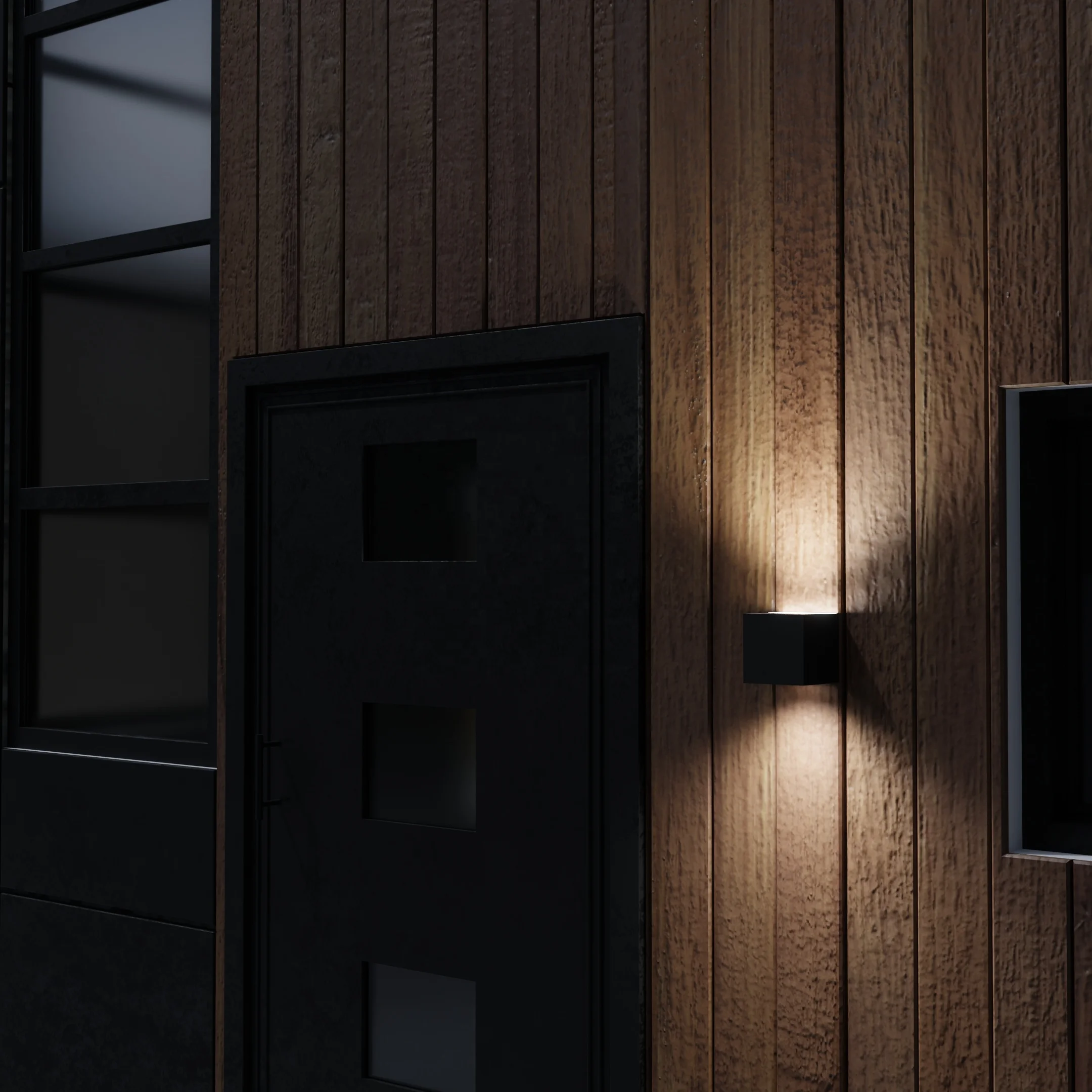 Up and Down Outdoor Solar Lights, Cube Design LED Solar Outdoor Deco