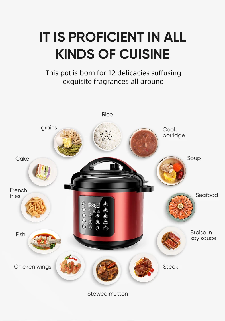 Multifunction Pressure Cooker Household 6l Stainless Steel Pot Rice