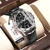 13 Leather Strap silver black