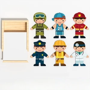 Children's Teddy Bear Changing Clothes Baby Educational 3D Jigsaw Puzzle Building Blocks Wooden Toys