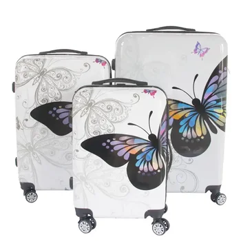 3 Pieces Set Universal Wheel Luggage Fashion Carry On Luggage  Suitcase  With Colorful Printing