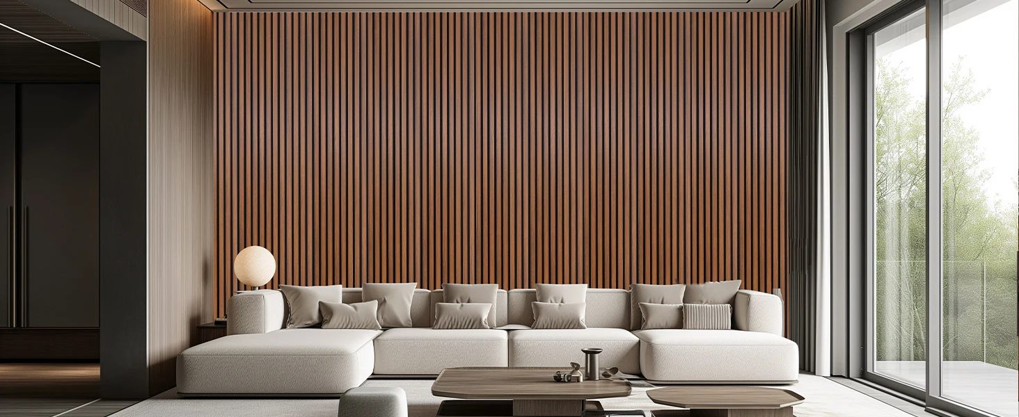 MDF Acoustic Slat Panels Modern Soundproof Noise Cancelling Sound Absorbing for Bedroom & Living Room factory