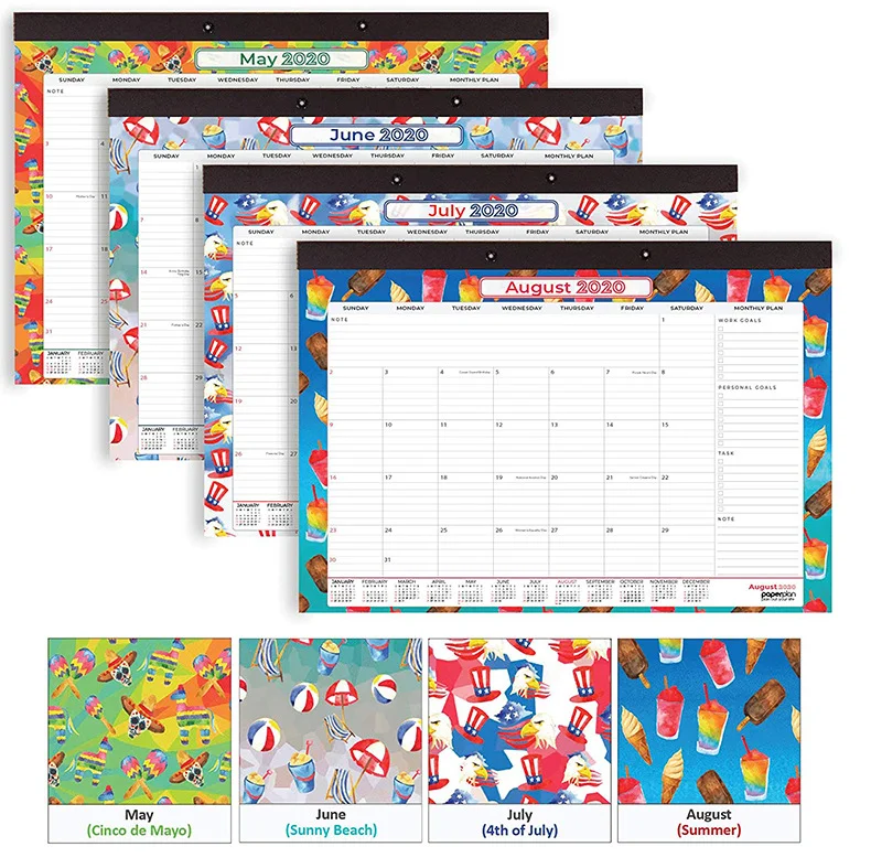 Лидер продаж на Amazon, печатный Еженедельный планировщик с индивидуальным логотипом, настольный календарь