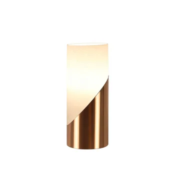 Light luxury creative slant frosted glass bronze sand table lamp for bedroom