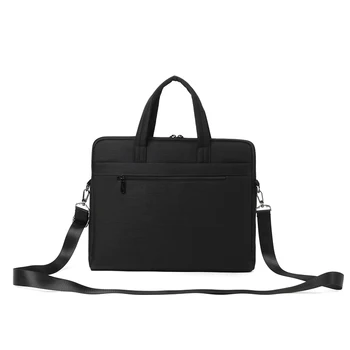 Lightweight Waterproof Luxury Business Tote Bag for Men and Women PU Briefcase with Nylon Cotton Lining Soft Laptop Bag