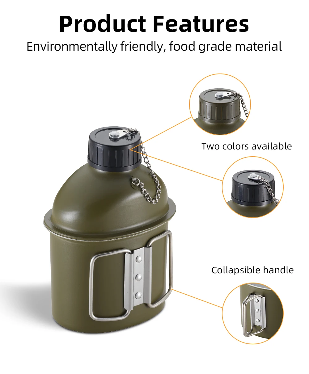 Wholesales Outdoor Camping Customizable Water Canteen Aluminum Water Bottle Canteen For Water manufacture