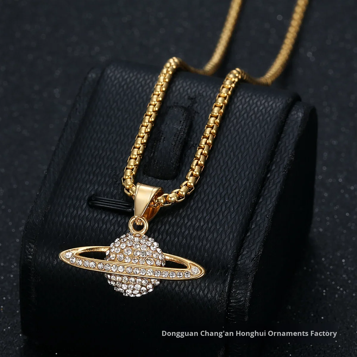 Custom Iced Gold Pendant with Pear Zircon Design